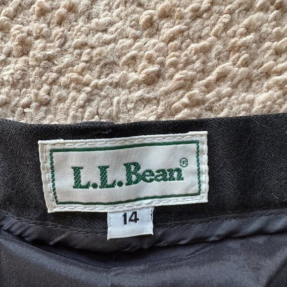 LL Bean Pants Womens 14 (32x30) Vtg USA Wool Black Pleated Front Tapered Leg - Picture 5 of 14